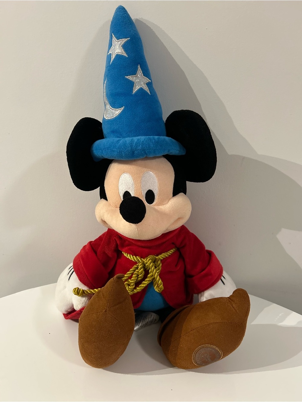 Disney Sorcerer Mickey Plush - Blue Hat, Red Robe, Brown Shoes